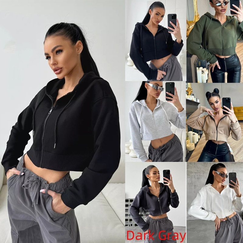 Hoodies Zipper Hooded Drawstring Sweater - Image 3