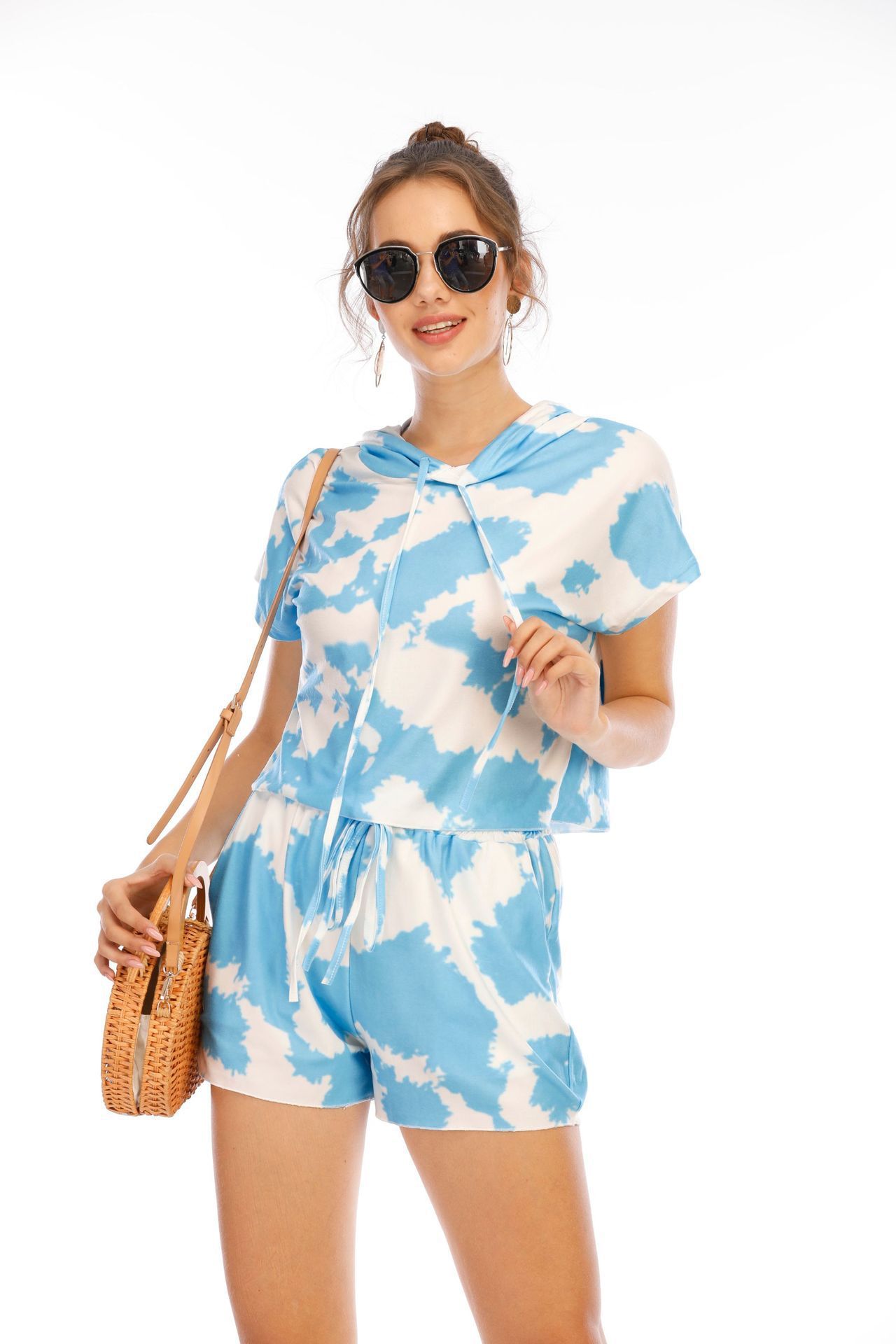 Tie-Dye Loungewear Athleisure Short-sleeved Suit - Image 2