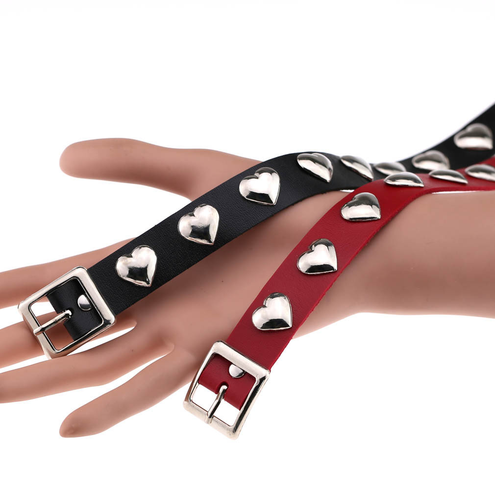 Punk Gothic Love Heart-shaped Rivets Buckle Belt - Image 4