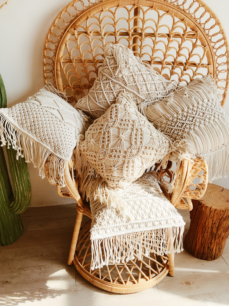 Hand-Woven Cotton Rope Tassel Cushion - Image 2