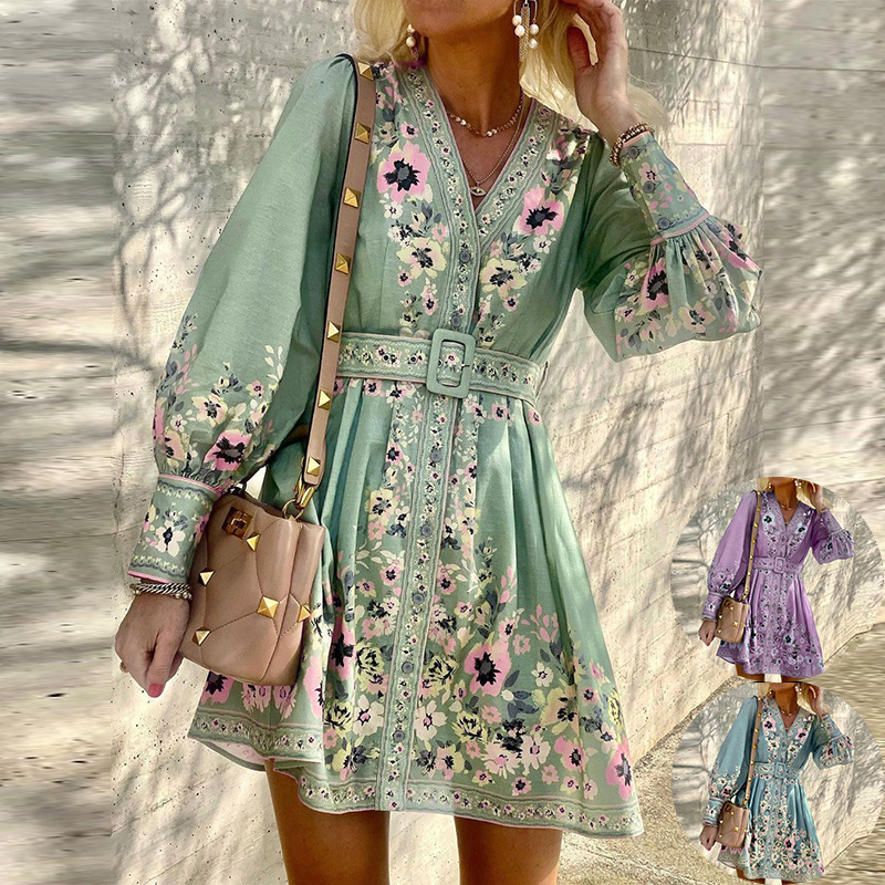 Ladies Loose Printed Boho Dress