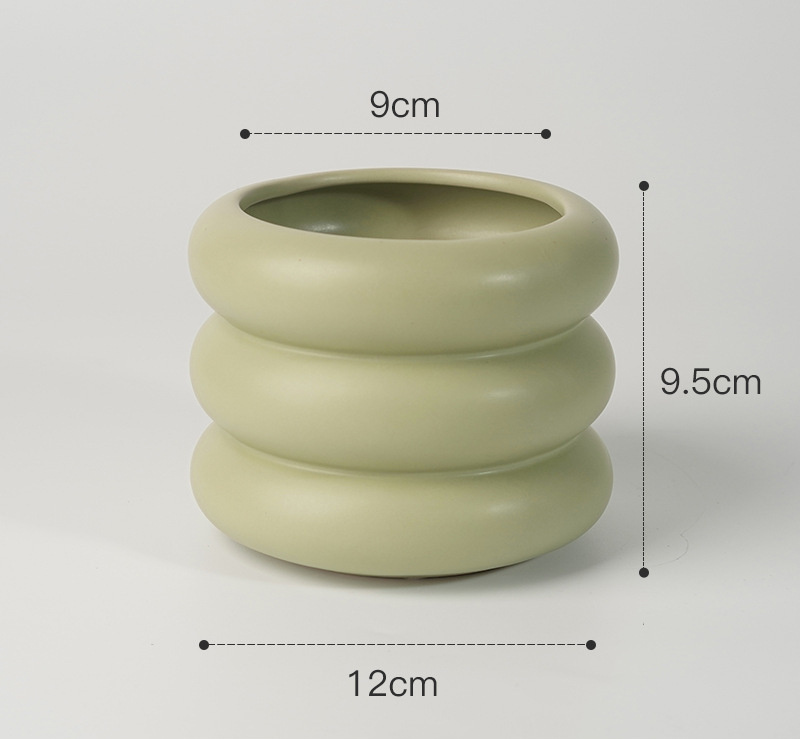 Morandi Soft Round Ceramic Flower Vase - Image 4