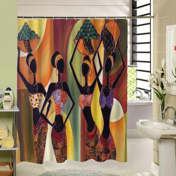 African Hawkers Women Shower Curtain