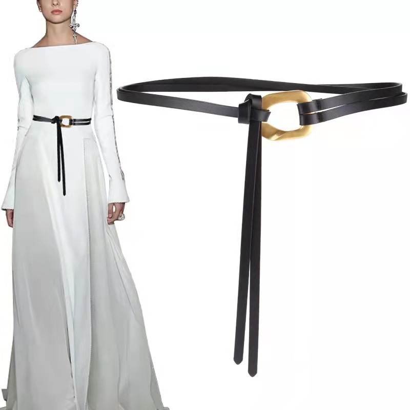 Women's Knot Buckle Thin Belt - Image 6
