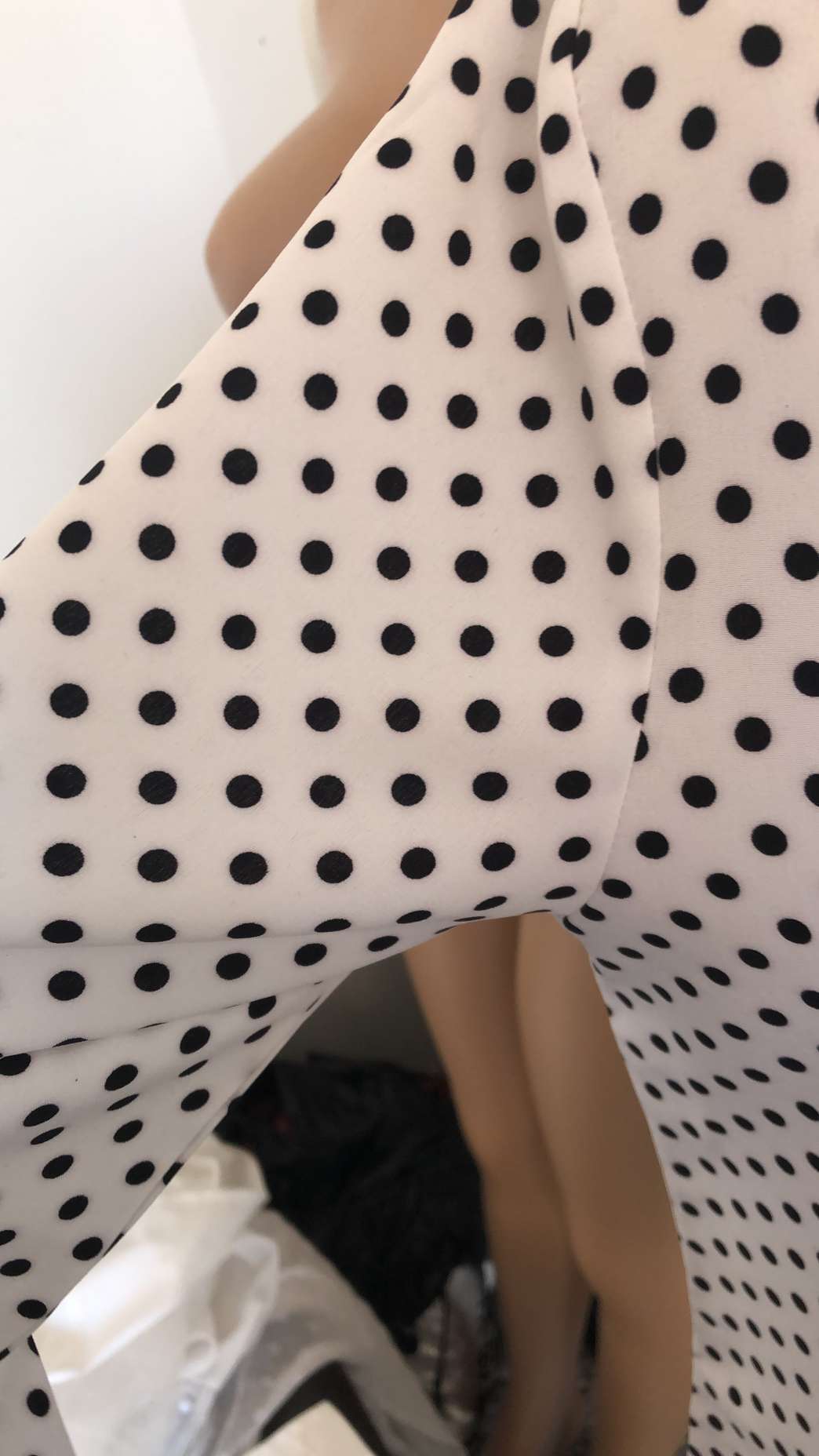Polka Dot Long-sleeved Lace Up Shirt Top - Image 5