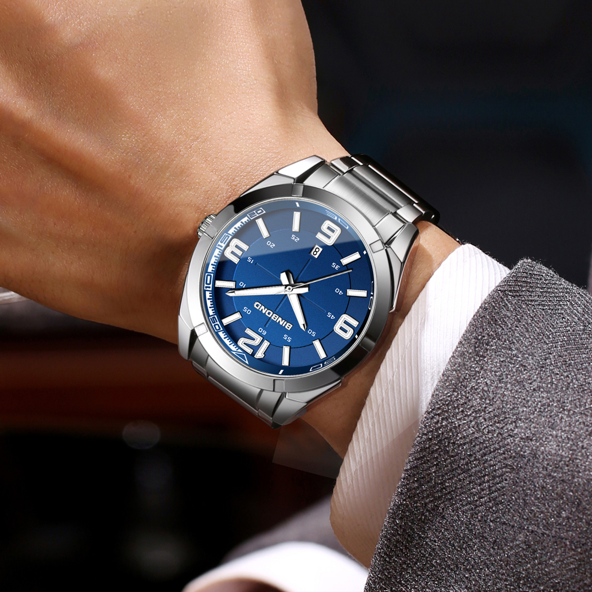 Large Digital Steel Belt Men's Watch - Image 8