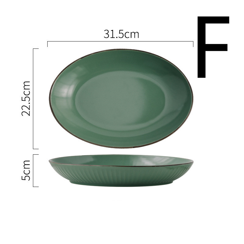 Ceramic Green Bowl And Tableware Set - Image 7