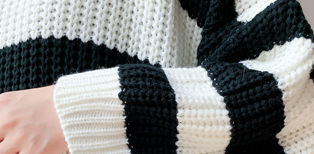 Woolen Skirt Knitwear Loose Striped Long - Image 3