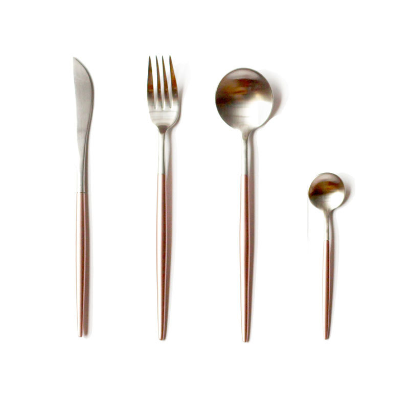 Stainless Steel Rose Gold Cutlery Set - Image 3