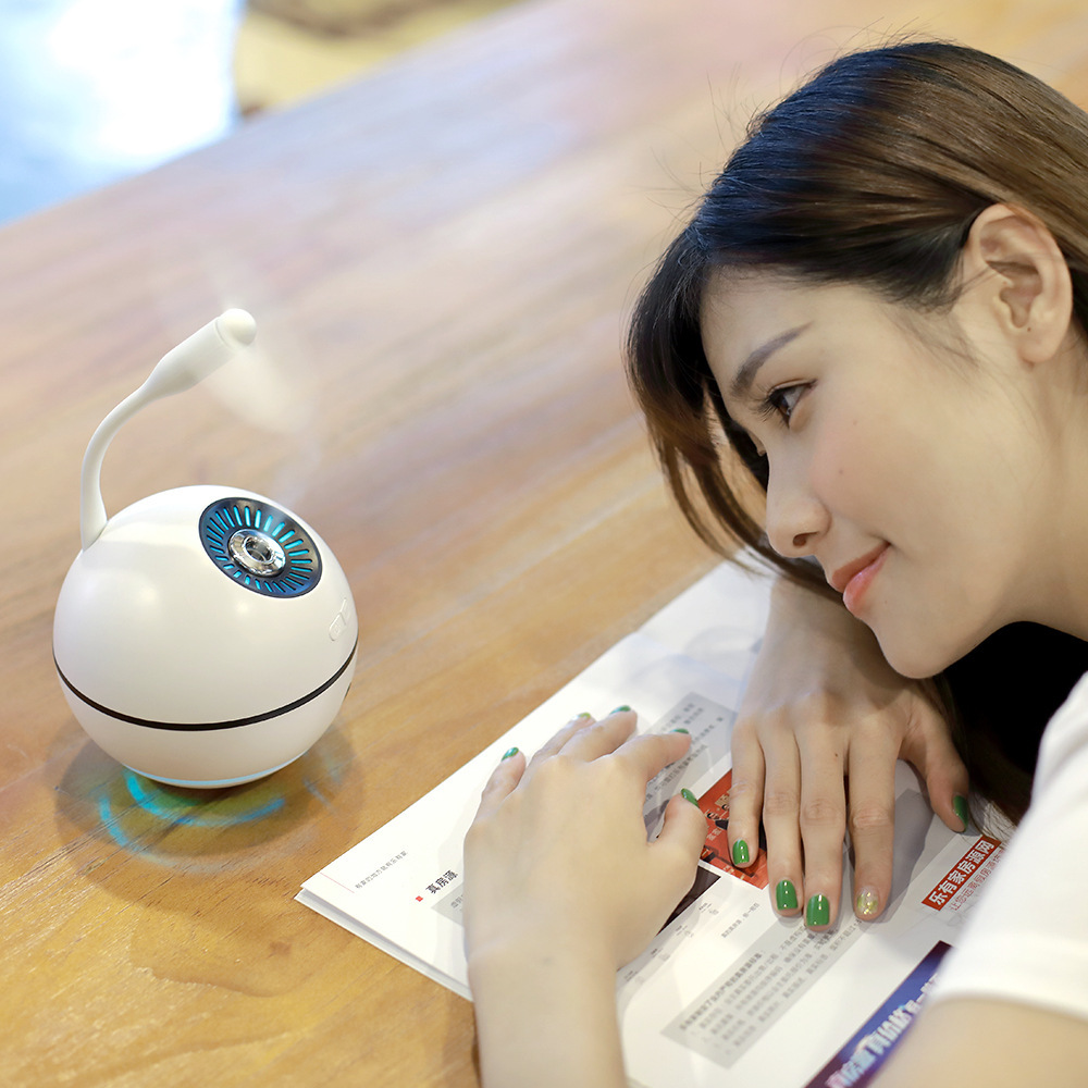 Rechargeable Humidifier Diffuser with LED Light Fan - Image 2