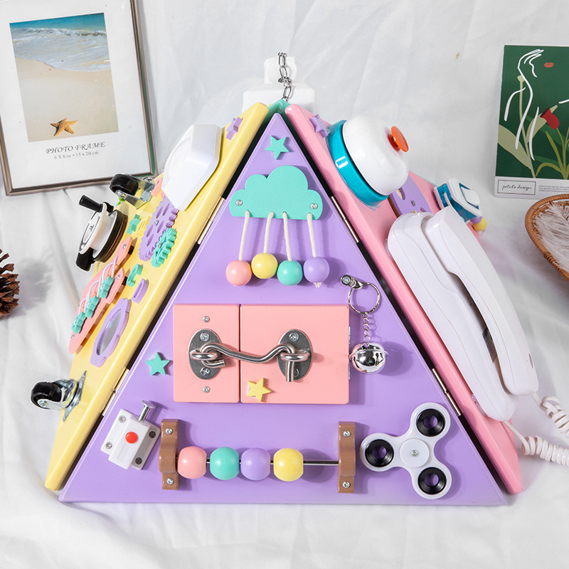 Multi-functional Pyramid Four-side Busy Board Toy