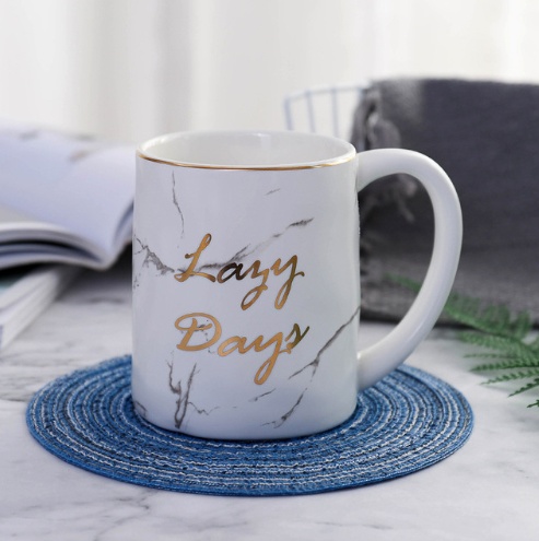 Marble Grain Ceramic Coffee Mug Set - Image 2