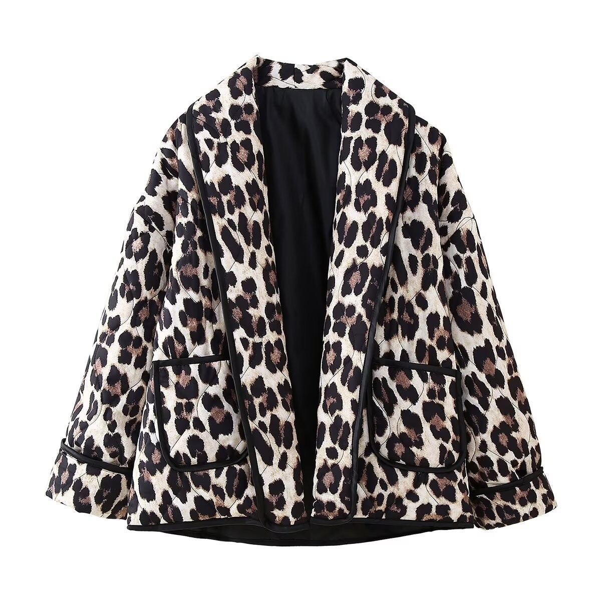 Printed Loose Lamb Fur Leopard Coat - Image 7