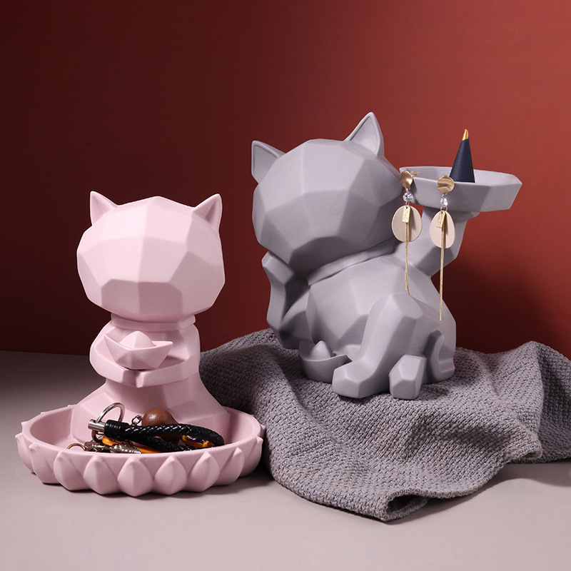 Geometric Lucky Cat Ornaments