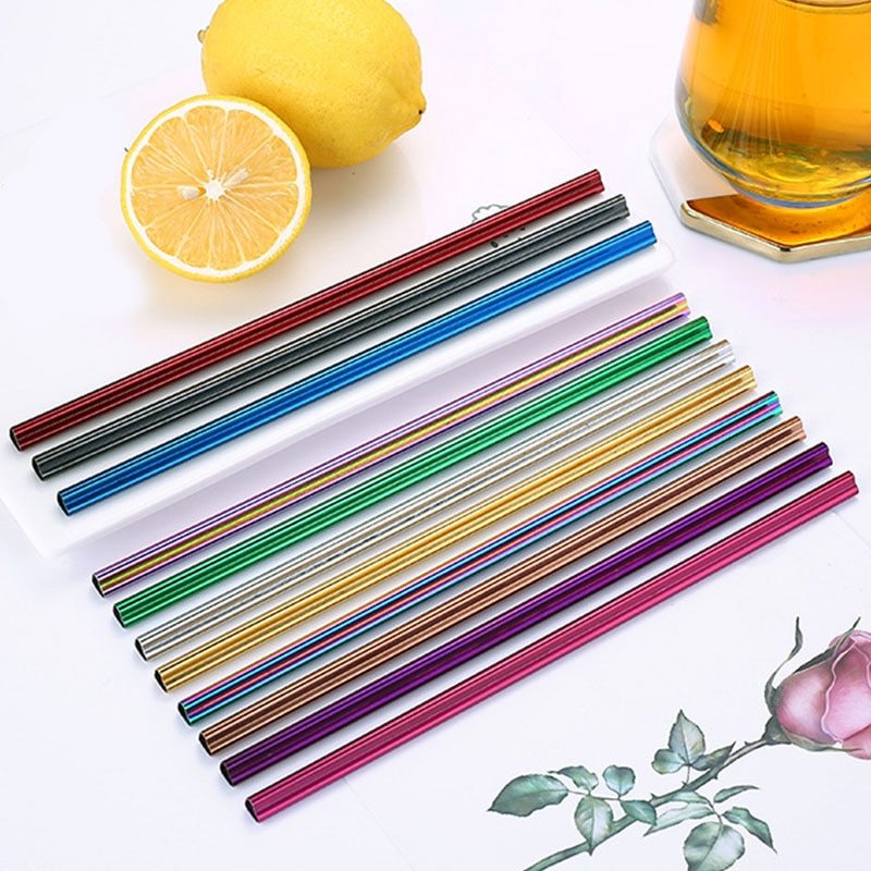 Reusable Heart-Shaped Metal Drinking Straw Set - Image 7