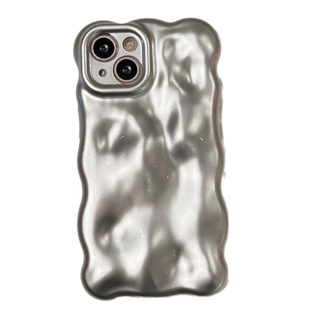 Matte Silver Bubble Phone Case - Image 9