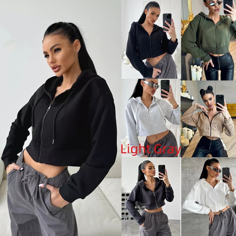Hoodies Zipper Hooded Drawstring Sweater - Image 2