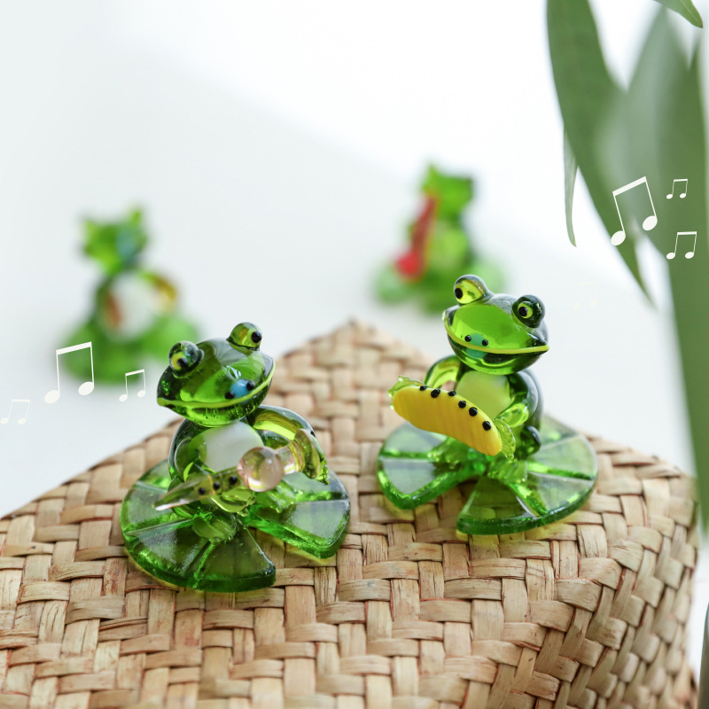 Home Decor Glass Frog Ornament