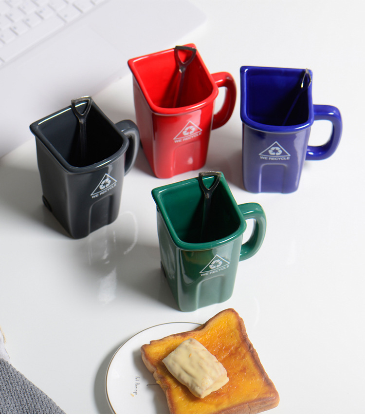 Square Trash Can Ceramic Mug - Image 2