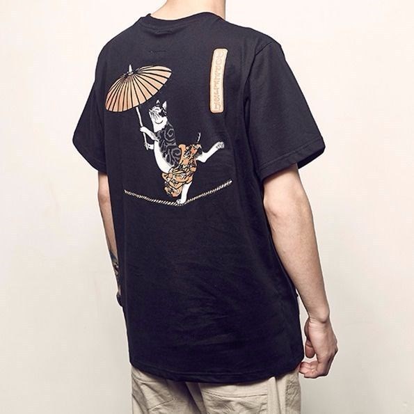 Fashion Acrobatics Cat Printing T-Shirt - Image 5