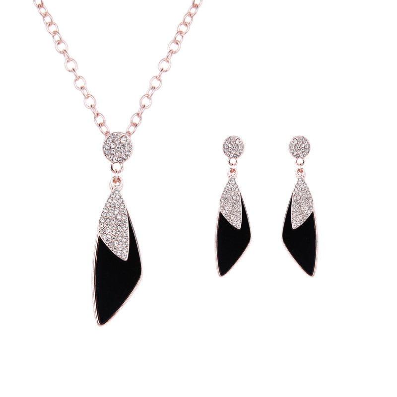 Crystal Jewelry Set Necklace Earrings - Image 2
