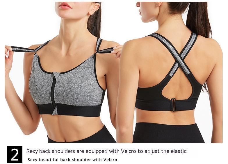 Adjustable Front Zipper Sports Bra - Image 2