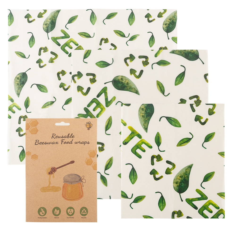 3-piece Beeswax Degradable Wrapping Paper
