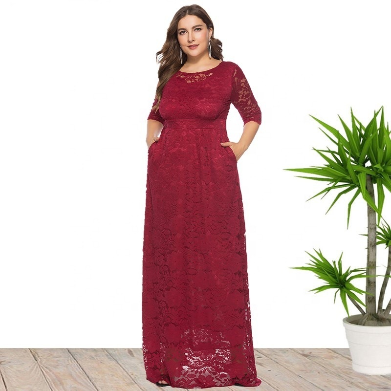 Hollow Lace Pocket Dress