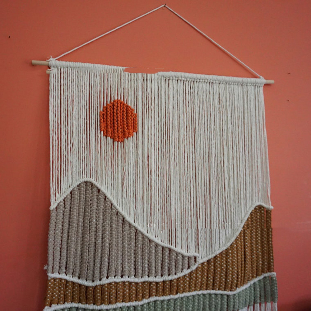 Hand Woven Tapestry Landscape Fringe - Image 7