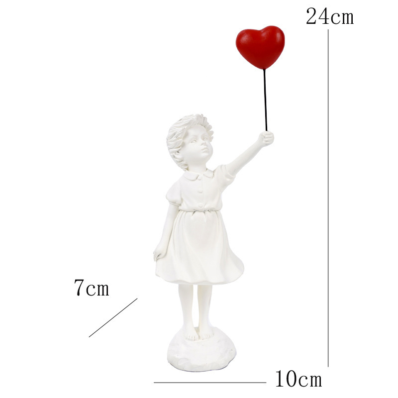 Little Girl With Balloon Art Sculpture - Image 10