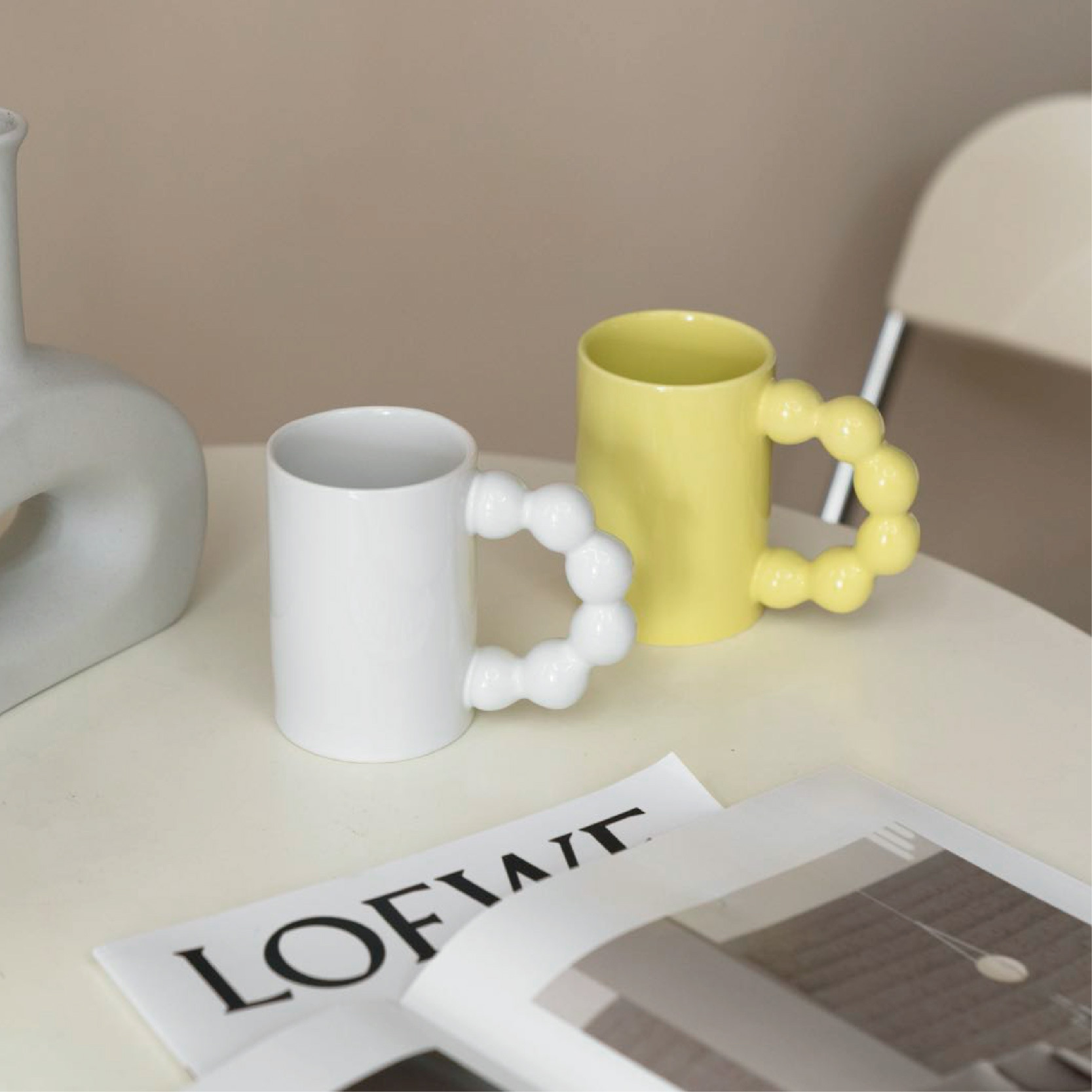 Ceramic Bubble Handle Mug With Lid - Image 7