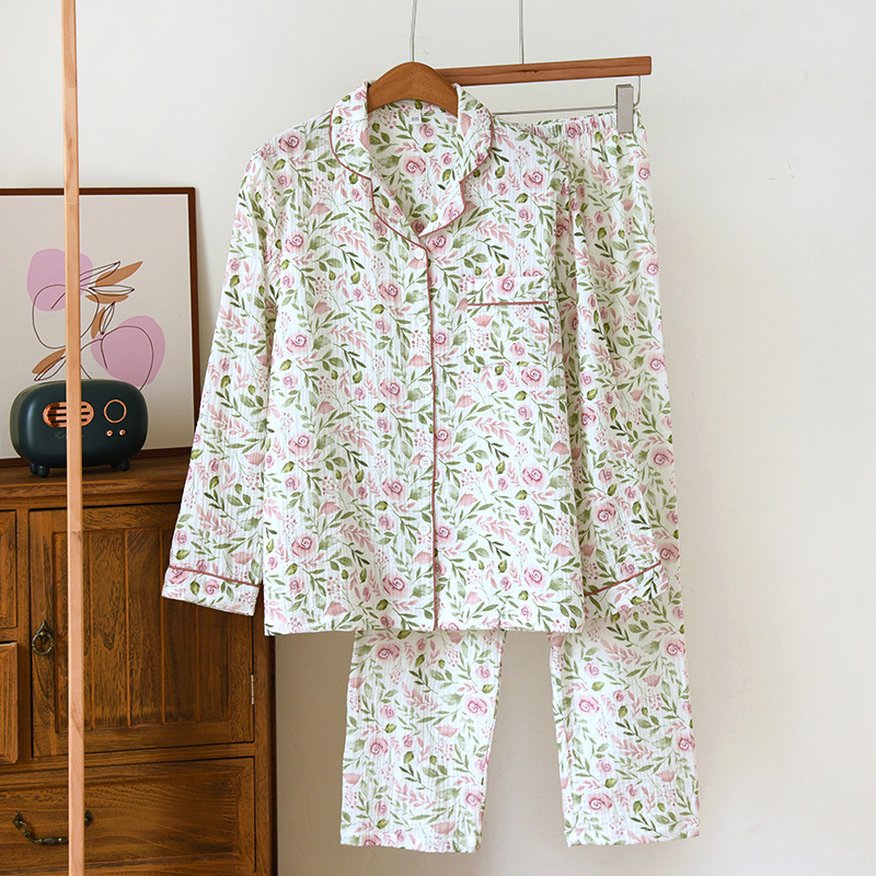 Summer Loungewear Thin Cotton Women Suit