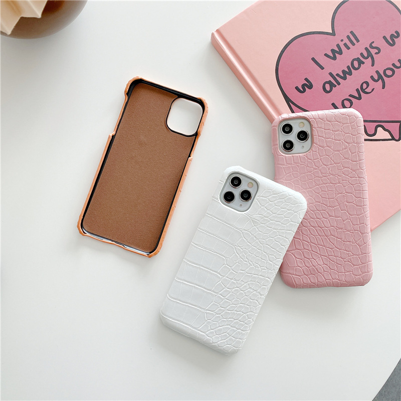 Pattern Leather Half Hard Shell Phone Case