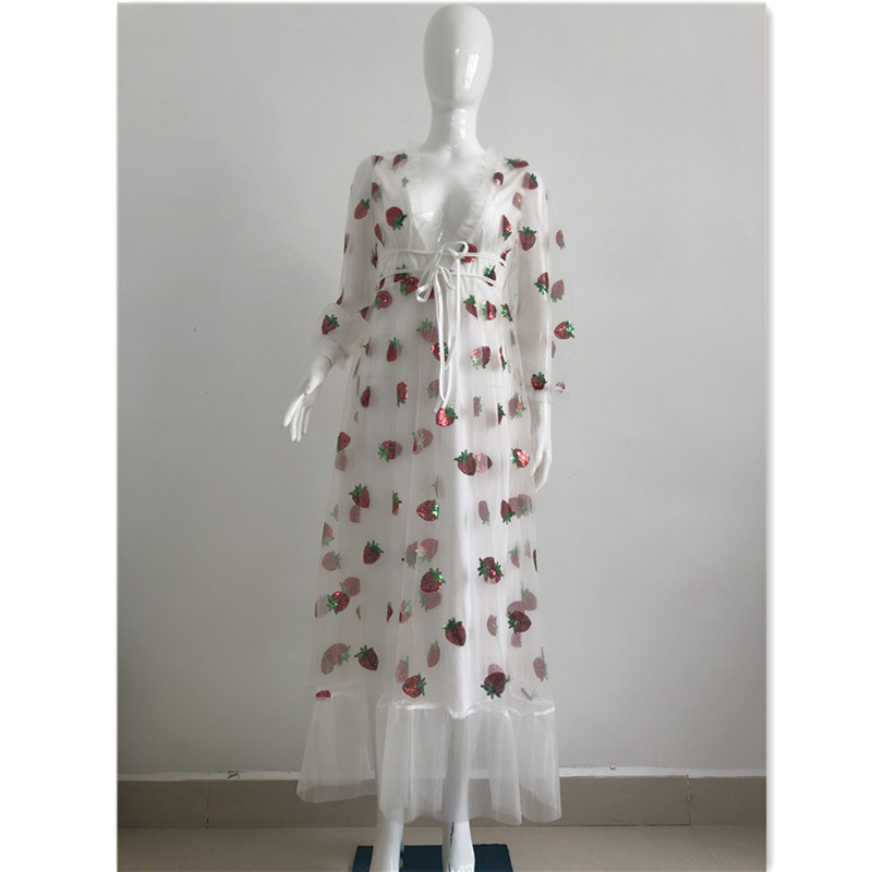 Long-sleeved Sequin Embroidery Dress With Ruffles - Image 5