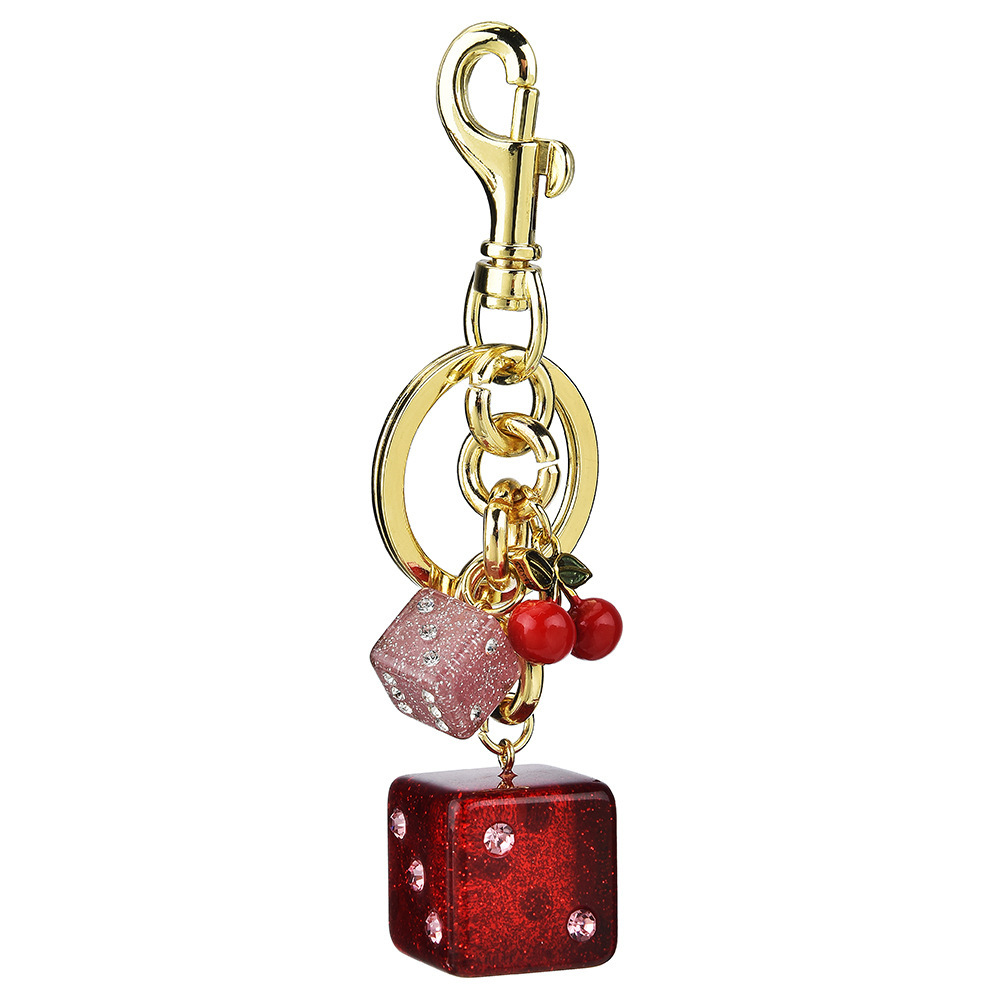 Dice Bag Hanging Vintage Cherry Keychain Pendant - Image 4