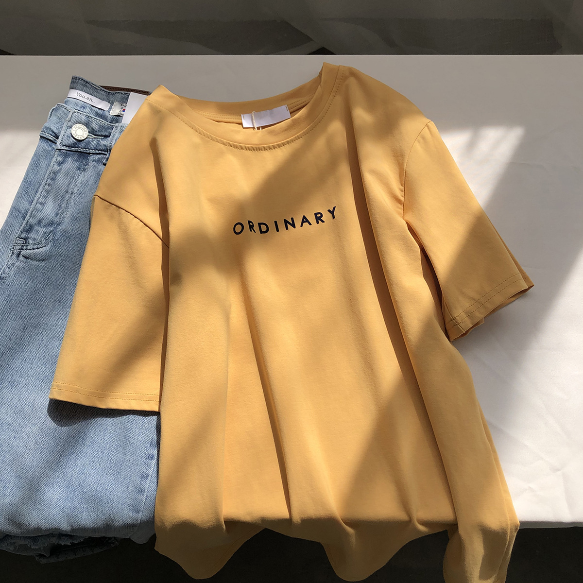 Ins Loose Casual Simple Letter Short-Sleeved Top - Image 6