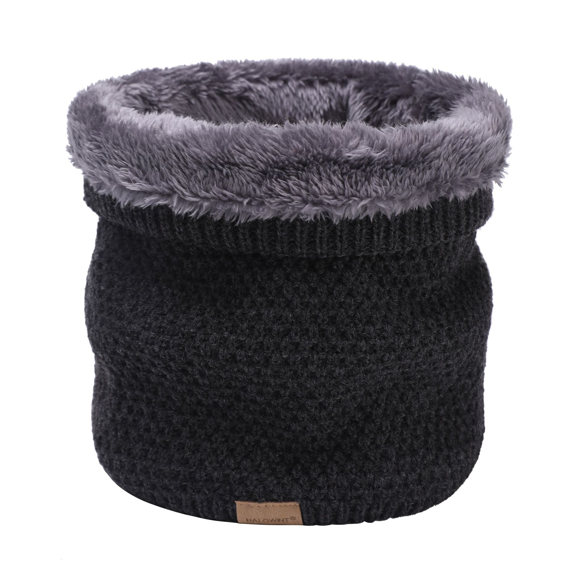 Velvet Padded Plain Knitted Scarf - Image 2