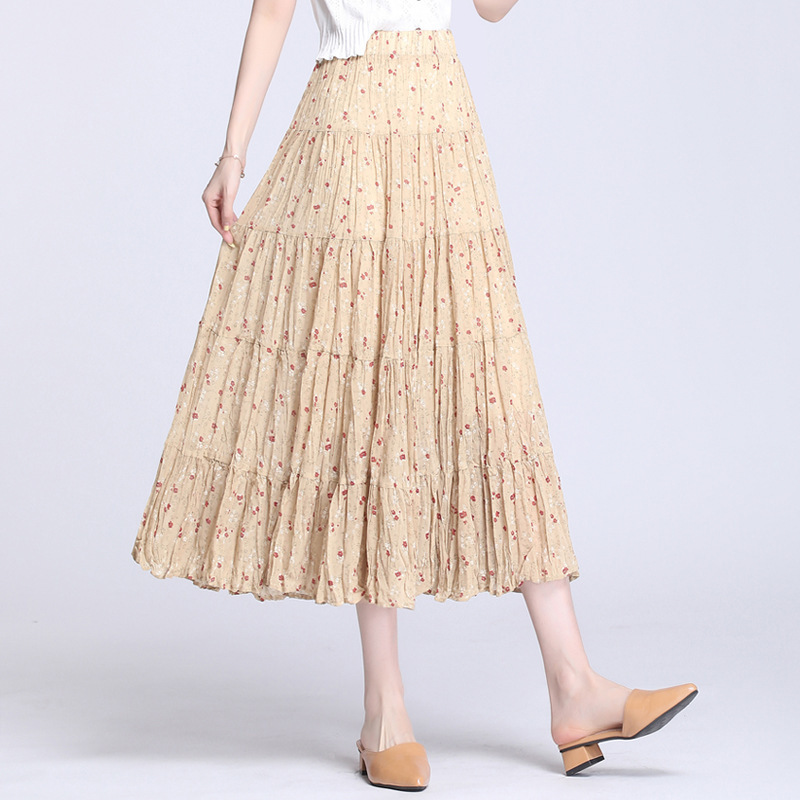 Floral Stitching Chiffon Skirt - Image 2