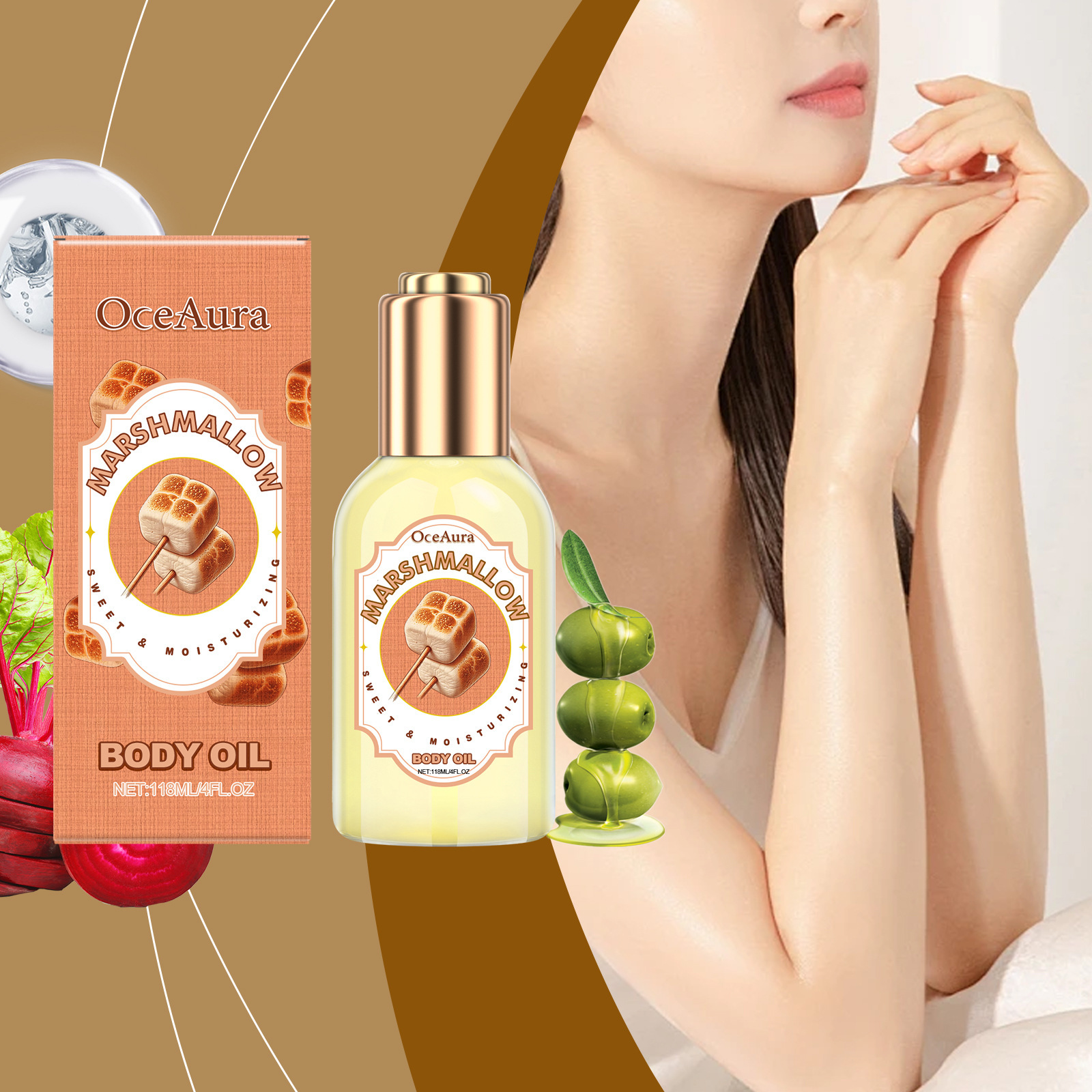 Cotton Candy Flavor Body Moisturizing Treatment Oil