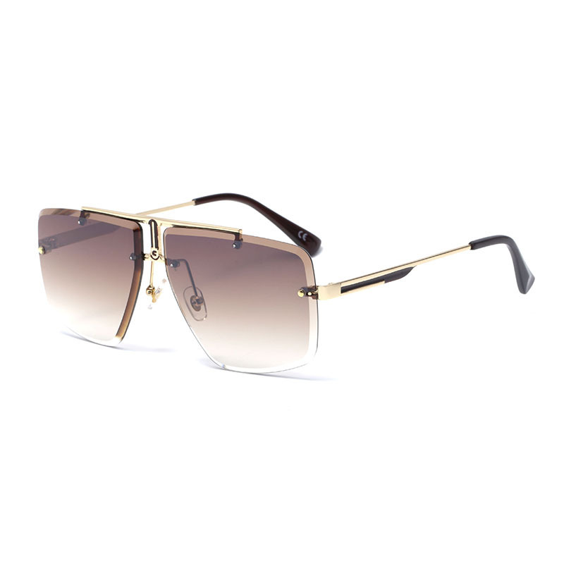Rimless Cut-Edge Square Sunglasses - Image 6