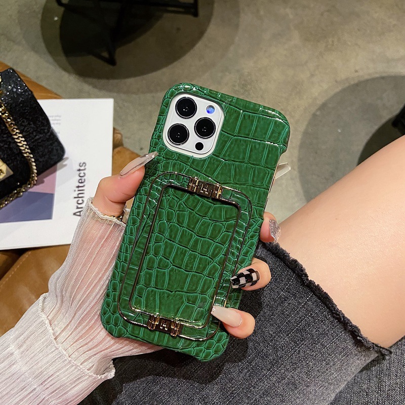 Leather Metal Square Buckle Bracket Phone Case - Image 7