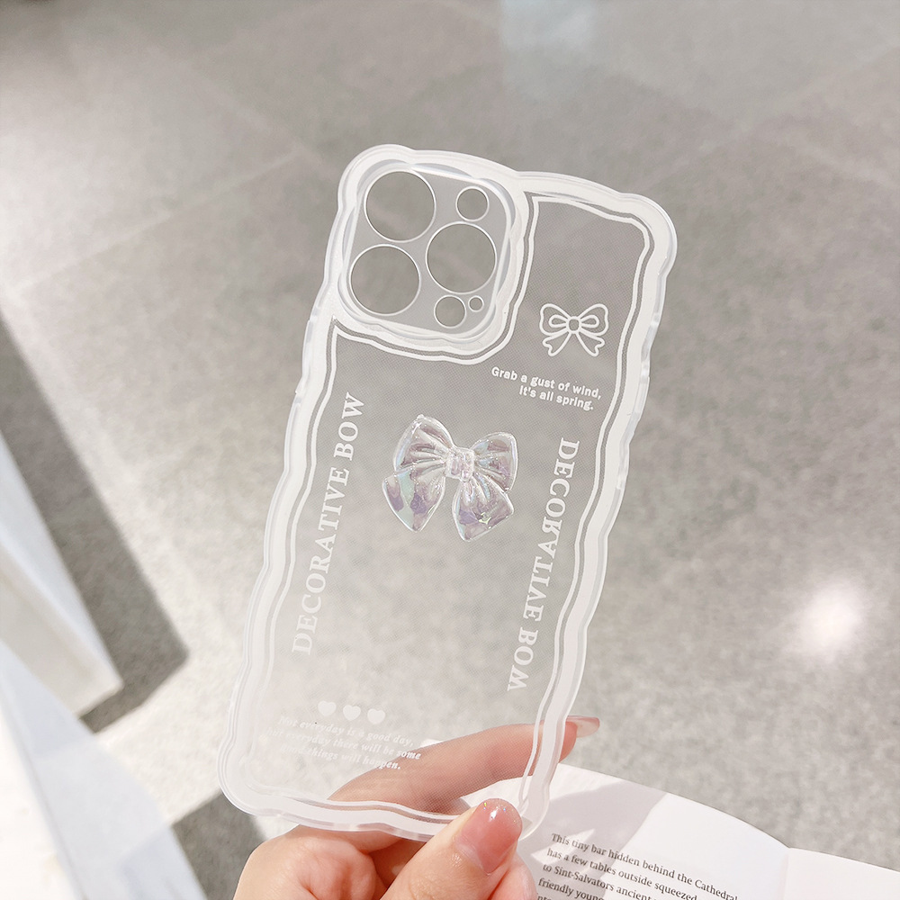 Ice Transparent Bow Mobile Phone Case - Image 2