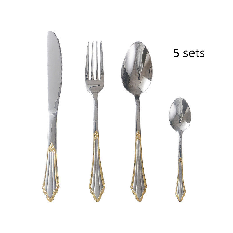 Stainless Steel Gold Plated Cutlery Set - Image 6