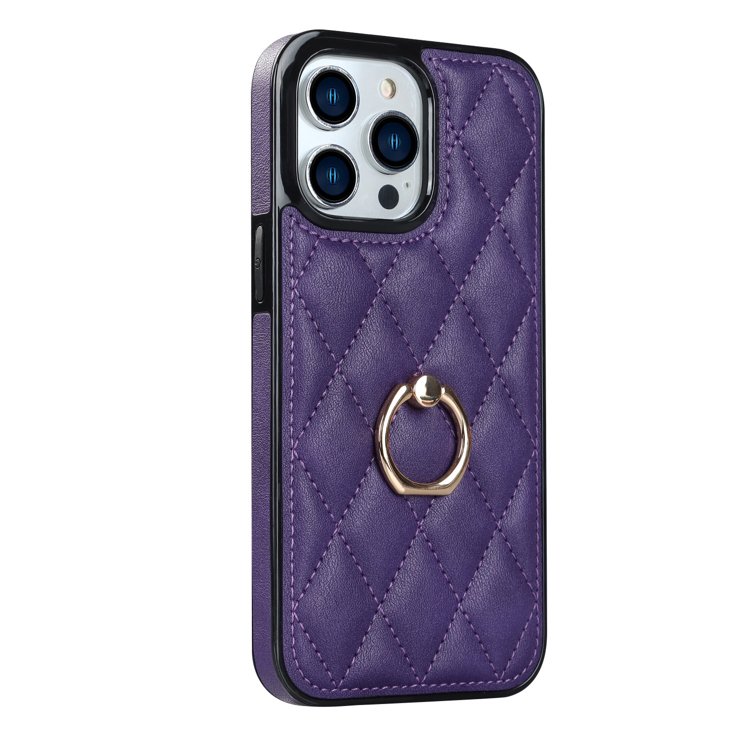 Ring Diamond Bracket Leather Phone Case - Image 5