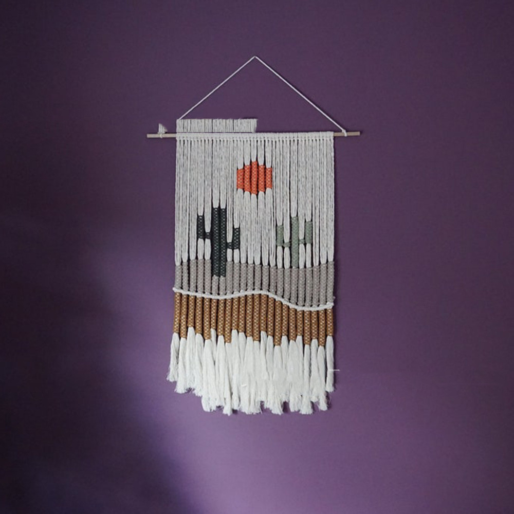 Hand Woven Tapestry Landscape Fringe - Image 3