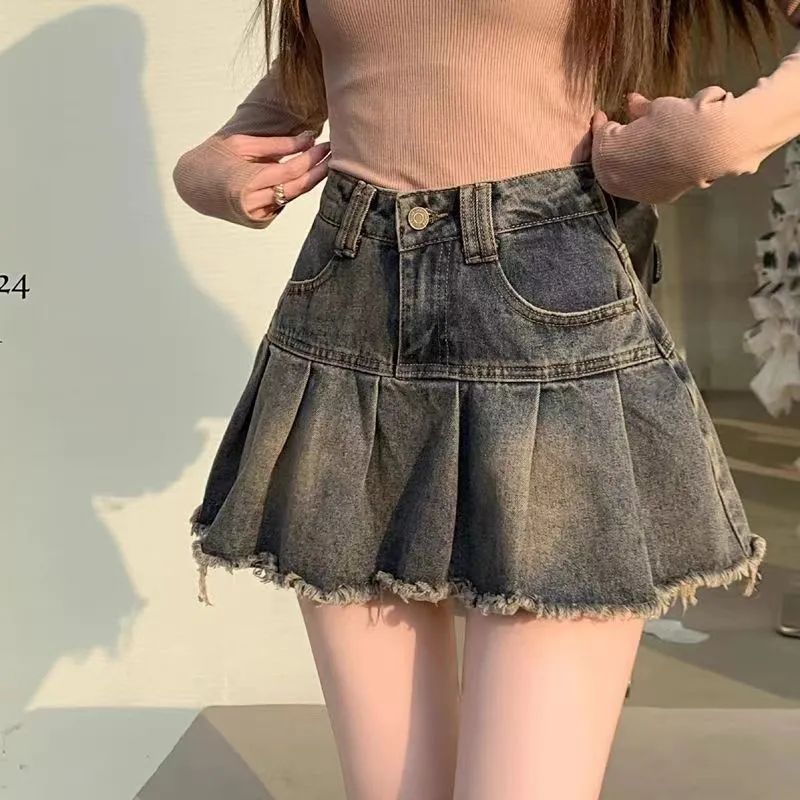 Exposure-Proof Retro Pleated Skirt
