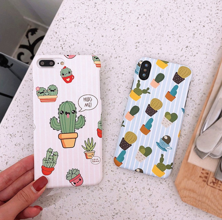Flower Green Cactus Matte Hard Phone Case