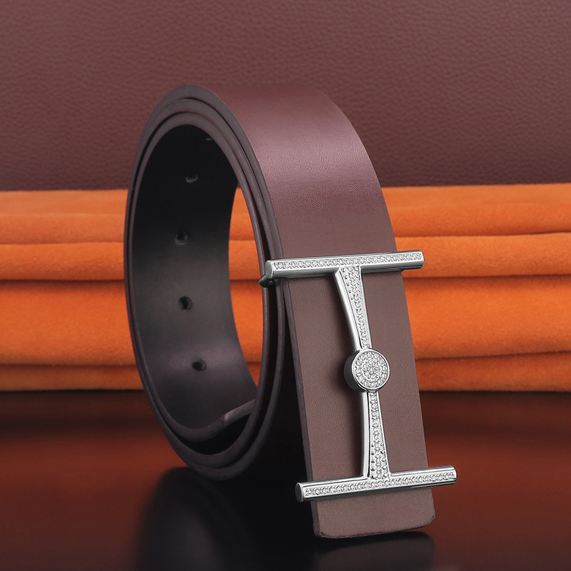 Simple Youth Men's Leather Smooth Buckle Belt - Image 7