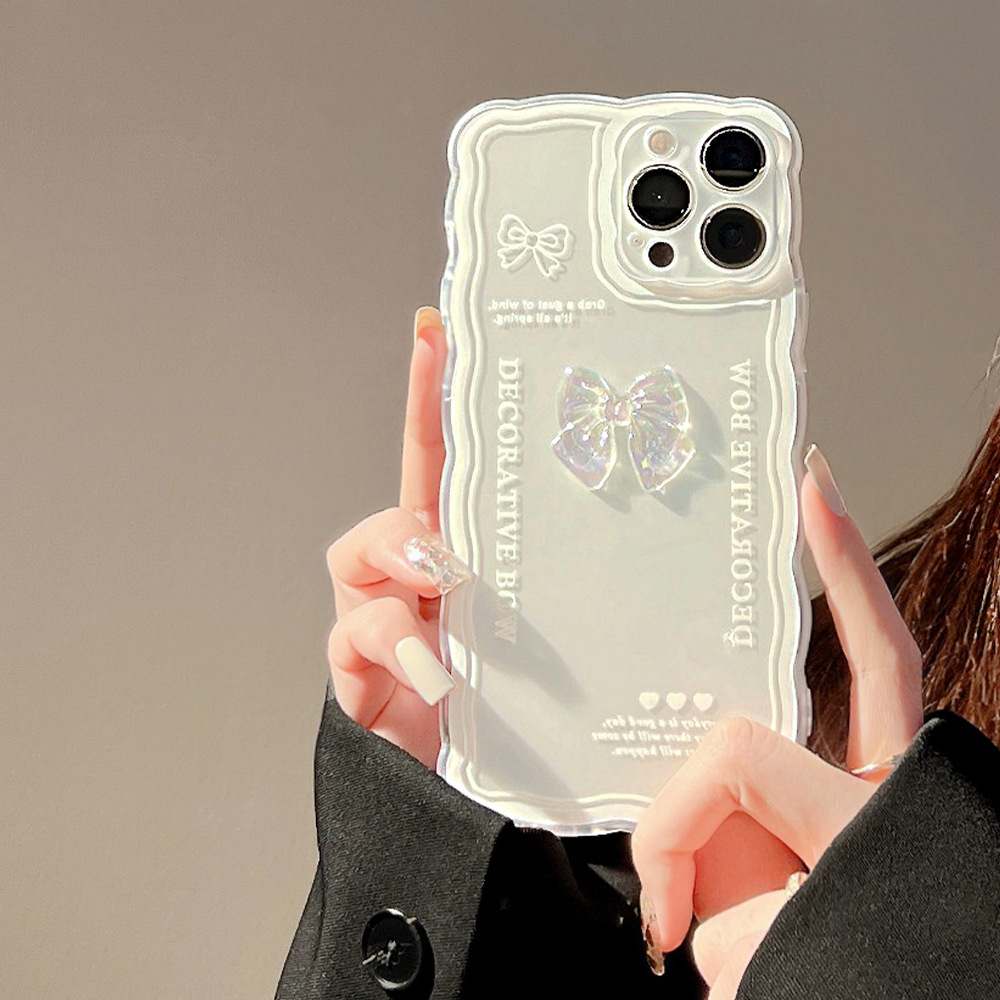 Ice Transparent Bow Mobile Phone Case
