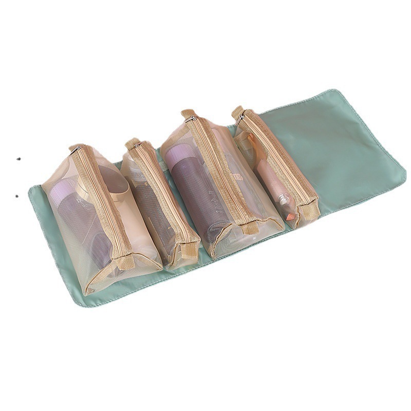 4 In 1 Zipper Mesh Separable Cosmetics Bag For Women - Image 3